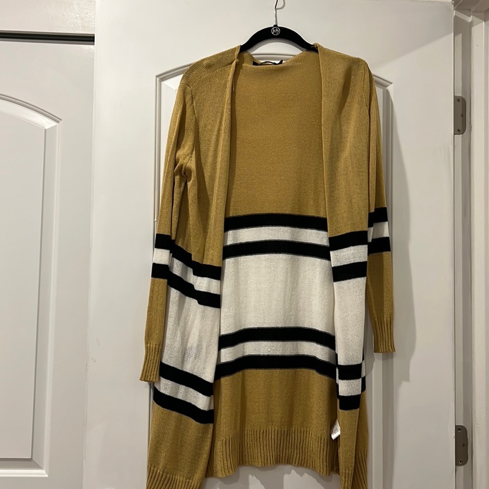 Long stripe sweater duster